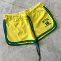 Summer Brasil Flag Print Contrast Piping Drawstring Waist Dolphin Shorts Daily Streetwear Slim Y2K  Trendy New Women's Shorts