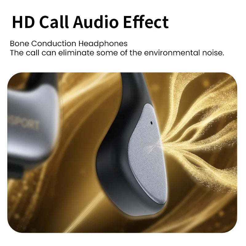 Bone Conduction Wireless Bluetooth Headphones Bluetooth 6.0 Sport Earphones Water And Sweat Proof Headset HD Call  Bluetooth Headphones With Mic