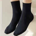 6 Pairs Men's Dress Socks Large size,Cotton Crew Socks for Shoe Size 9-13.5, Breathable Solid color White Mens Socks Summer