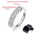 Smyoue White Gold D Color 4mm Moissanite Ring for Women 1.5CTTW Stone Match Diamond Wedding Band Bride S925 Sterling Silver