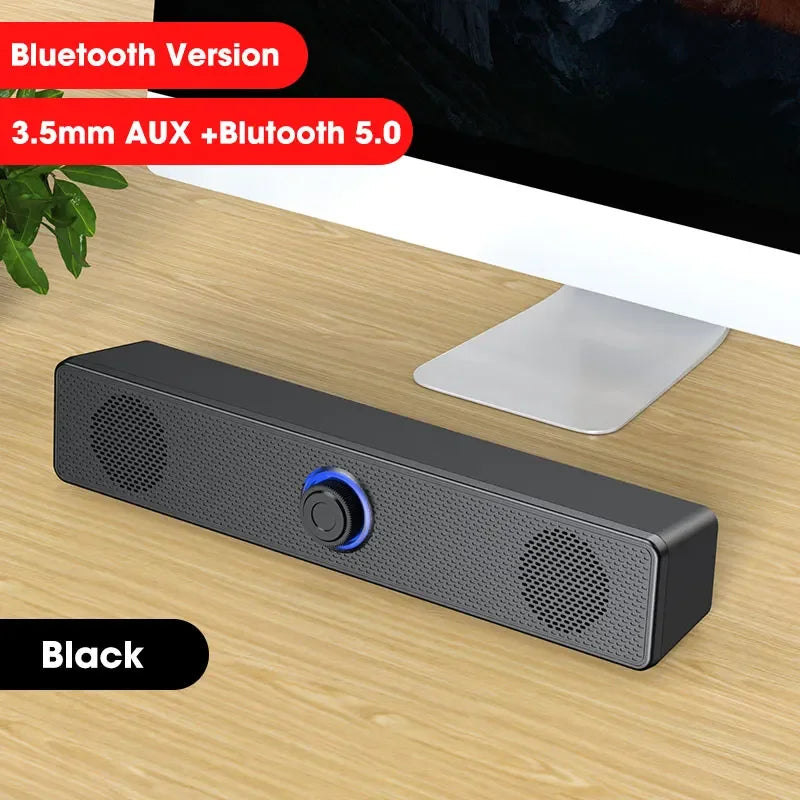 4D Surround Soundbar Bluetooth 5.0 Wired Wireless Stereo Subwoofer Speaker Home Theater for PC Laptop Computer Gaming Movies