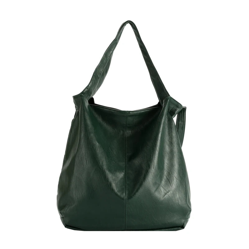 Big Shoulder Bags for Women Large Capacity Hobo Shopper Bag Soft Pu Leather Crossbody Handbag Ladies Solid Color Travel Tote Bag