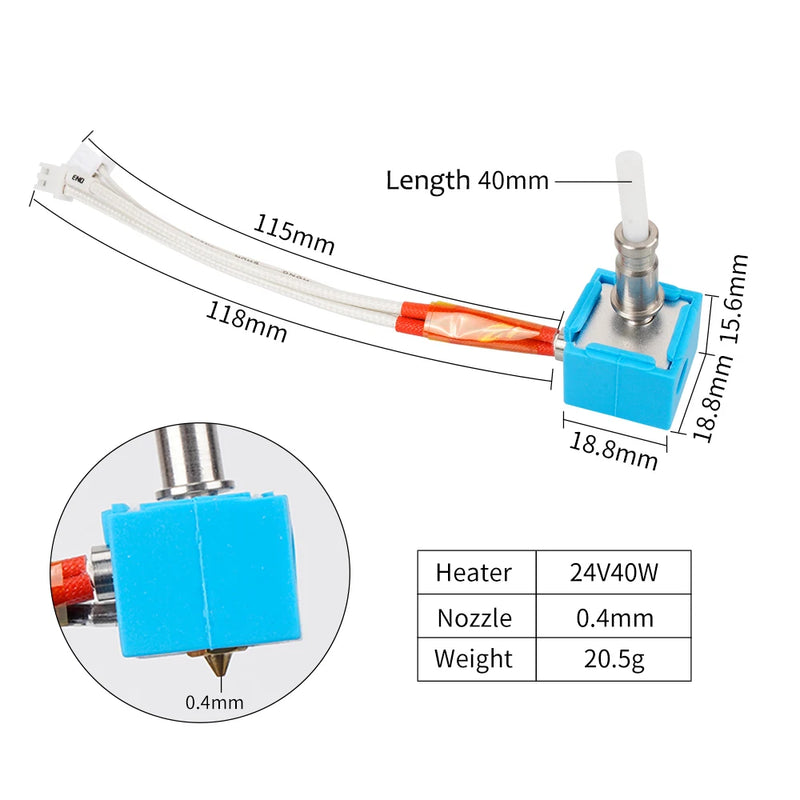 24V 40W Kobra Hotend Print Head 3D Printer Parts Hot End - Visuel 2 | SAMAG