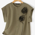 ZANZEA Summer Blouses Women Three - D Flowers Shirts Short | SAMAG
