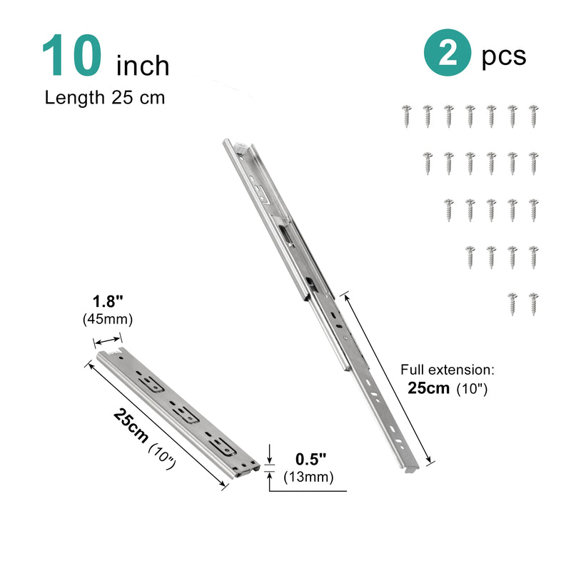 Drawer Rail 10~20Inch Stainless Steel Ball Bearing Slides | SAMAG