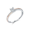 MODIAN 925 Sterling Silver Classic Wedding Elegant Ring Rose Gold Color Line Unique Metallic Contrast Design Jewelry For Women