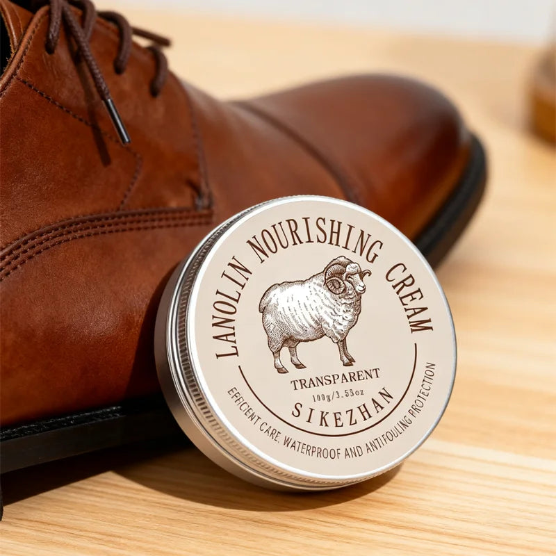 Lanolin Leather Shoe Nourishing Cream,Shoe Conditioner Balsam for Waterproof &Shining,Leather Care Wax for Shoes ,Boots, Bags