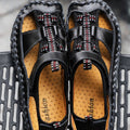 Summer Sandals Leather Outdoor Men Beach Shoes Luxury Breathable Casual Sandals Man Wading Shoes Non-slip Comfort Slippers