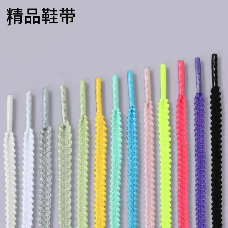 Multicolor Track Anti-slip Serrated Shoelaces Canvas Black White Runing Shoes laces Women Men Sport Casual Net Shoes Shoelaces