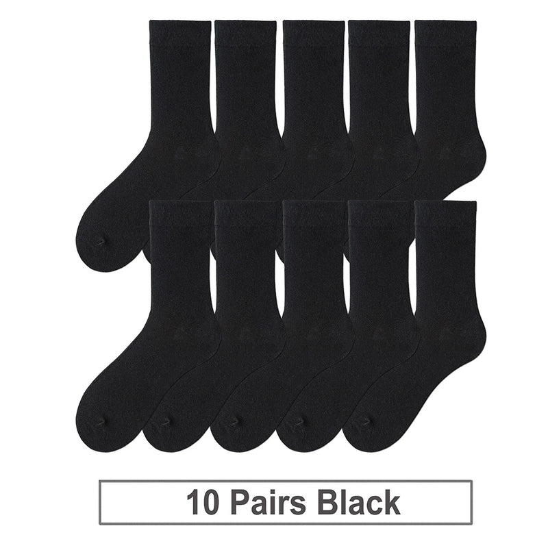 10 Pairs New Men's Cotton Socks Black Business Soft | SAMAG