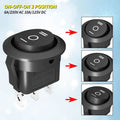 DaierTek 5PCS Round KCD1 Rocker Switch 12V 3 Pin 3 Position ON Off ON 10A/125V DC SPDT Circle Toggle with - Visuel 3 | SAMAG