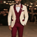 Suit Sets For Men Wedding Banquet Custom Groomsman Elegant Outfits Evening Dinner Male Blazer Vest Pants 3 - View 4 | SAMAG