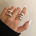 VENTFILLE 925 Sterling Silver Ring for Women Girl Gift Retro Open Trend Unique Design Geometric Asymmetric Jewelry Dropship