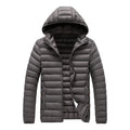 2026 New Men's Lightweight Padded Jacket Hooded Zip-up Parka Male Cotton Down Warm Demi-season Autumn Spring Warm Big Size Coat