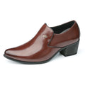Premium Leather Men Shoes Slip On Loafers European Brand Business Casual Wedding Party Plaid Design Height Increasing