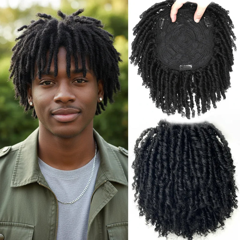 Synthetic Dreadlock Braided Half Wig Black Brown Blonde Grey Soft Faux Locs Natural Style Cosplay Costume Party Daily Anime Wigs
