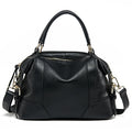 Aidrani  New women's retro handbag, large capacity Boston bag, made of cowhide material, black