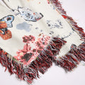 Men Butterfly Print Denim Jeans Flower Pattern White | SAMAG