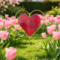 Garden Decors for Outside,Metal Love Heart Decorative Garden Stakes Yard Art Garden Decorations for Outdoor Pathway 37JD