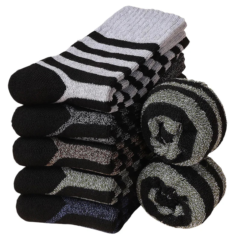 5pairs Unisex Ethnic Style Vintage Thick Wool Warm Crew | SAMAG