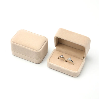 Vintage Double Slots Ring Jewelry Box For Wedding Proposal Engagement Gift Organizer Storage Velvet Case | SAMAG