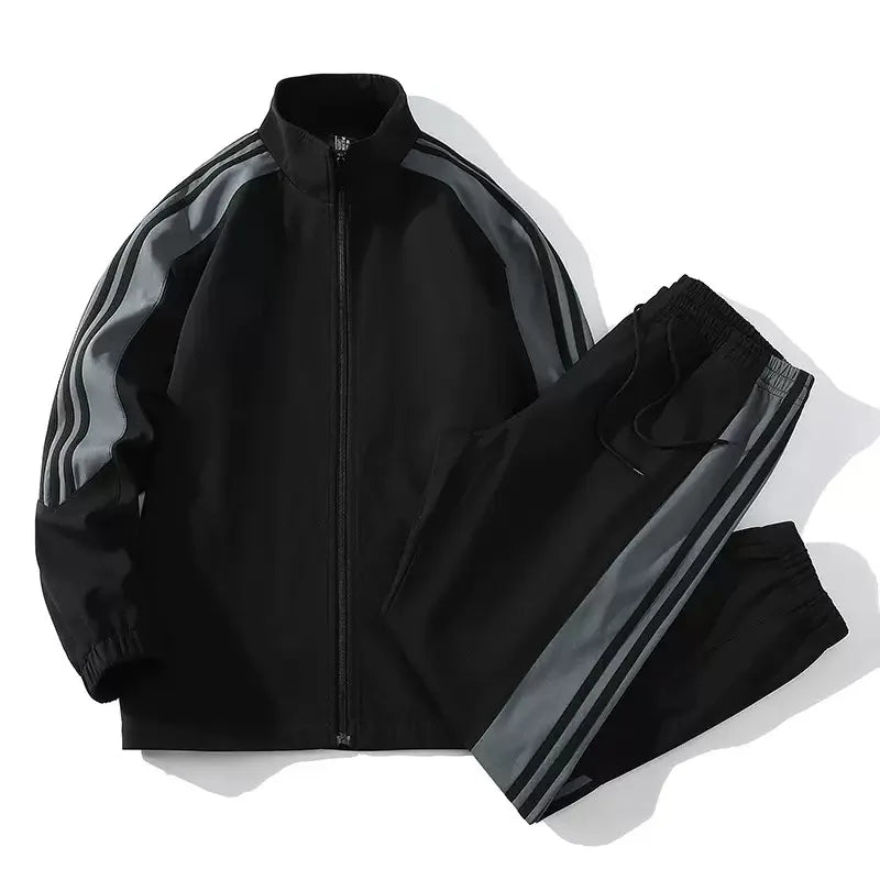 Autumn and Spring New Fashion Trend Outdoor Sports Jacket Set Men's Casual Loose Plus Size Two - piece - View 5 | SAMAG