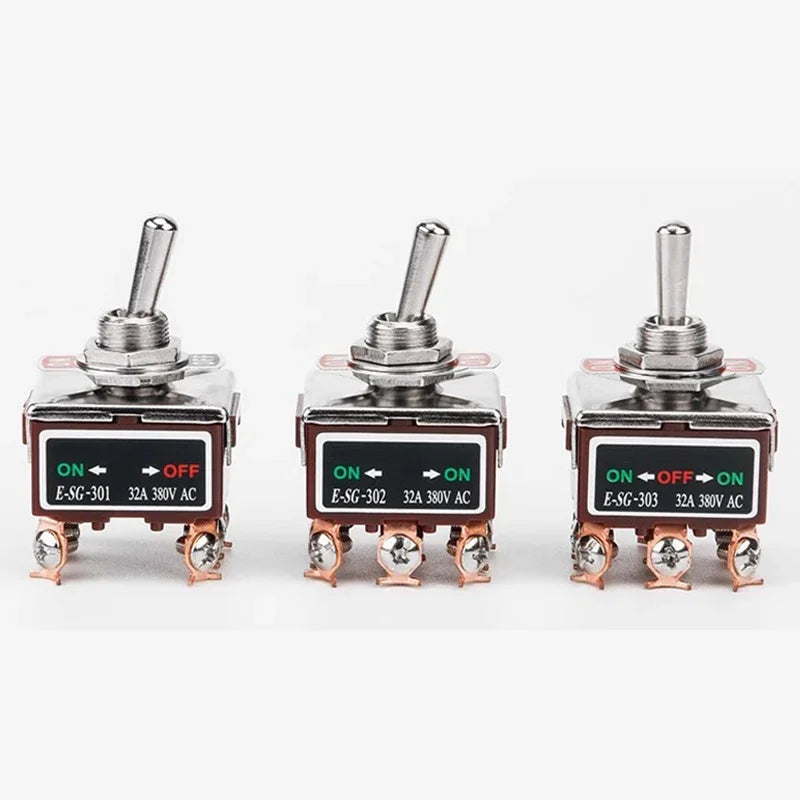 High Current Toggle Switch 2/3/4/6/8/9/12Pin Self Reset/Self-locking Switch Copper Pin 32A 250VAC Push Button Switch