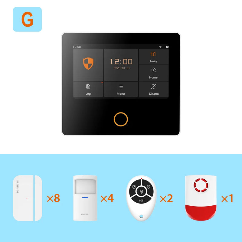 Staniot H502 Alarm System for Tuya Smart Home Burglar Security WiFi Wireless Kit Built-in Siren Works with Alexa APP Control