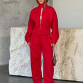 SINGREINY Autumn Stand Collar Casual Sweatshirts Suits Women Long Sleeves Zipper Slim Top+Long Pants Trendy Street Tracksuits