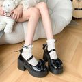 Women's High Heels 2025 High Quality Square Heels Round Toe Mary Jane Bow Buckle Dress Party Women's High Heels