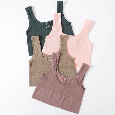 Women's Ribbed Bra Seamless Tank Top Comfort Sports | SAMAG