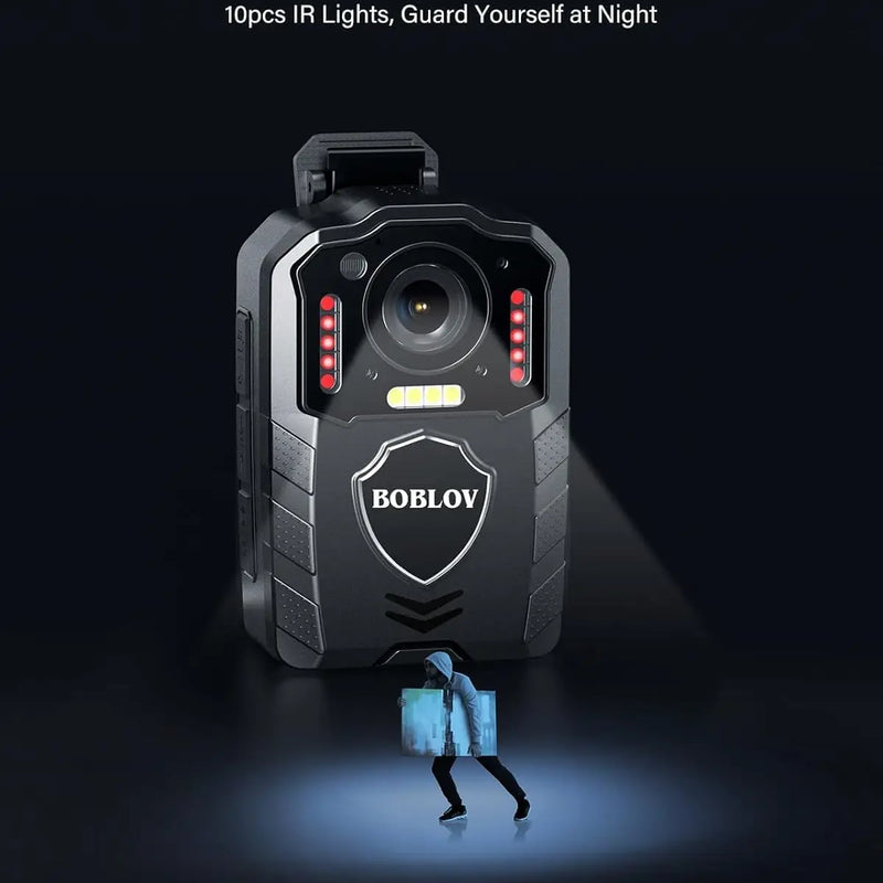 BOBLOV KJ25 1080p Action Camera 3000mAh Support 13Hrs Recording Bodycam Night Vision Mini Camerab Police Camera Pet Walking