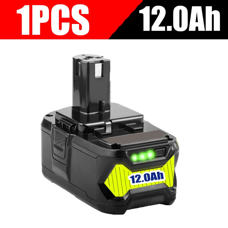 12Ah For RYOBI 18V Battery P108 18V One+ Plus Battery 18 Volt Lithium-Ion Power Tools P104 P107 RB18L50 RB18L20 P108
