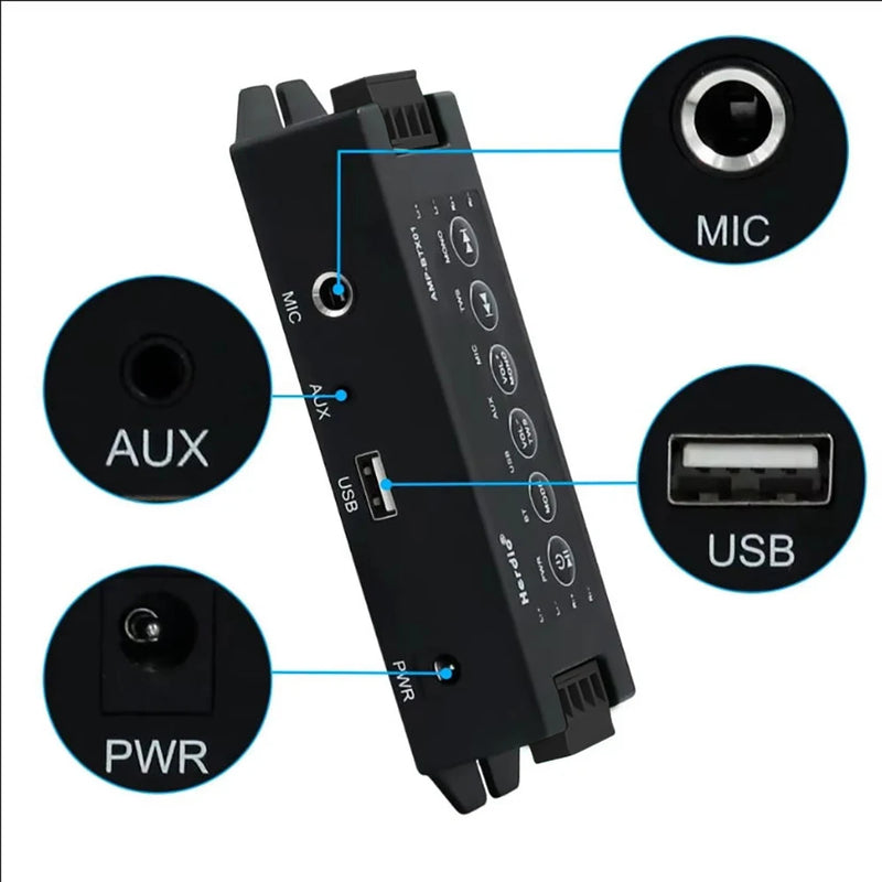Herdio 4-Channel Bluetooth Amplifier Audio Power Amplifiers for Passive Speakers Home Theater System with TWS AUX MIC USB 24V3A