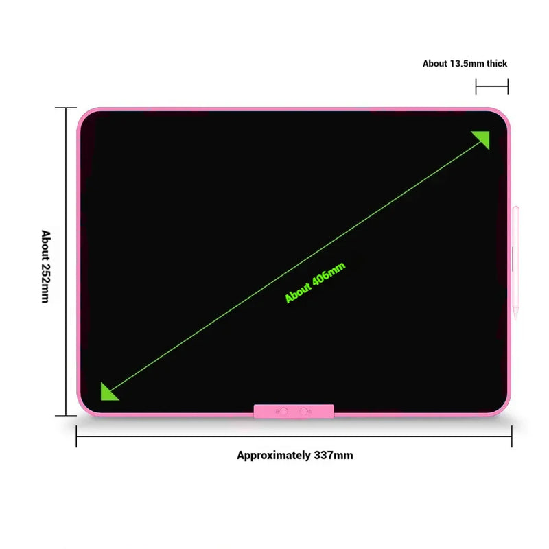 LCD Writing Tablet 12/16/20 Inch - USB-C Rechargeable, Eye-Protection Screen, Magnetic Pen, Dual-Surface for Home/Office/School