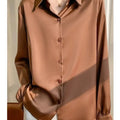 Fashion Loose Solid Color Turn - down Collar Simplicity - View 7 | SAMAG