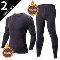 2-pcs Autumn And Winter Men's Thick Semi High Neck Thermal Underwear Set Solid Color Fashionable High Neck Top Warm Casual Pants