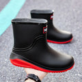 Short Tube Rain Shoes Men's Rubber Boots Waterproof Platform Booties Outdoor Non-slip Rain Boots Men Kitchen Working Rain Boots