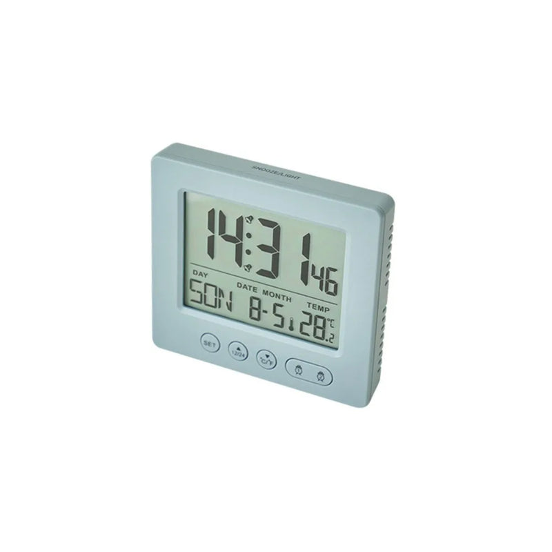 Digital Radio Alarm Clock with Thermometer, 5 Minute Function, 2 Alarm Time Settings, Simple Clock for Home Use