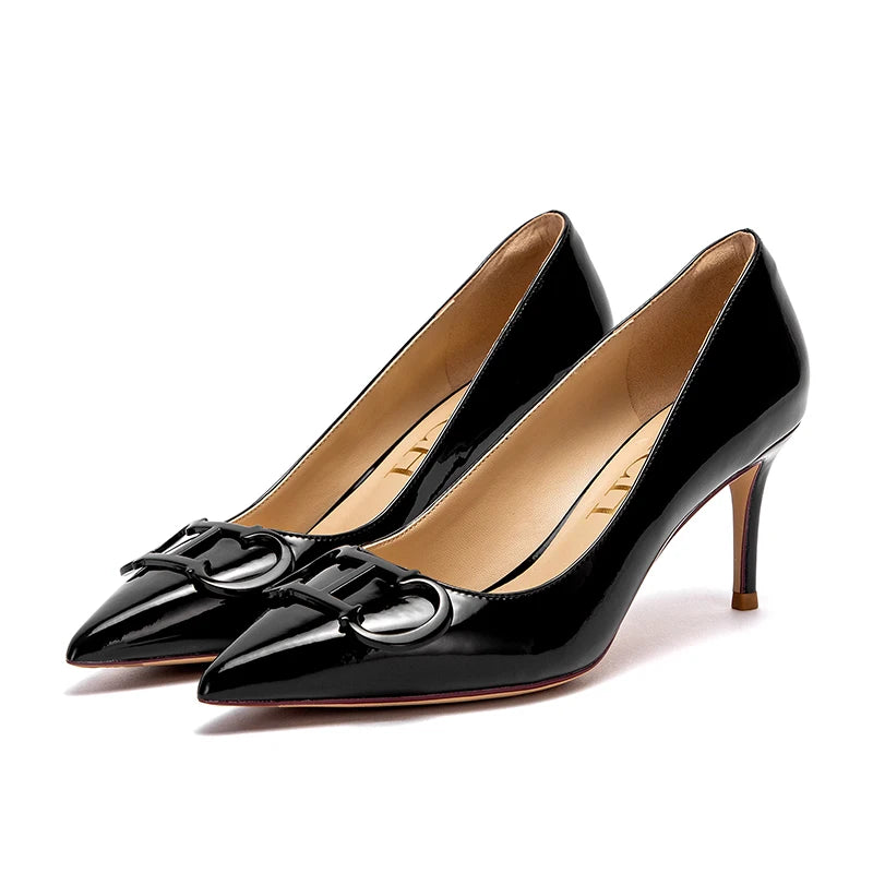 Women's Classic High Heels Simple Upper and Metal Buckle Decoration Simple Fashion Styling