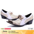luxury brand Men shoes glitter gold  italian wedding dress shoes men leather pointed toe formal shoes  plus size men shoes