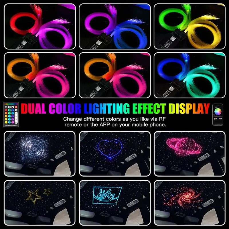 Car Starry Sky Light Fiber Optic Lights LED Auto Interior Decoration Accessories Car Roof Star Lights Ceiling Fiber Optic Light