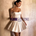 Zoci Elegant Strapless Short MIni Wedding Dresses - View 3 | SAMAG
