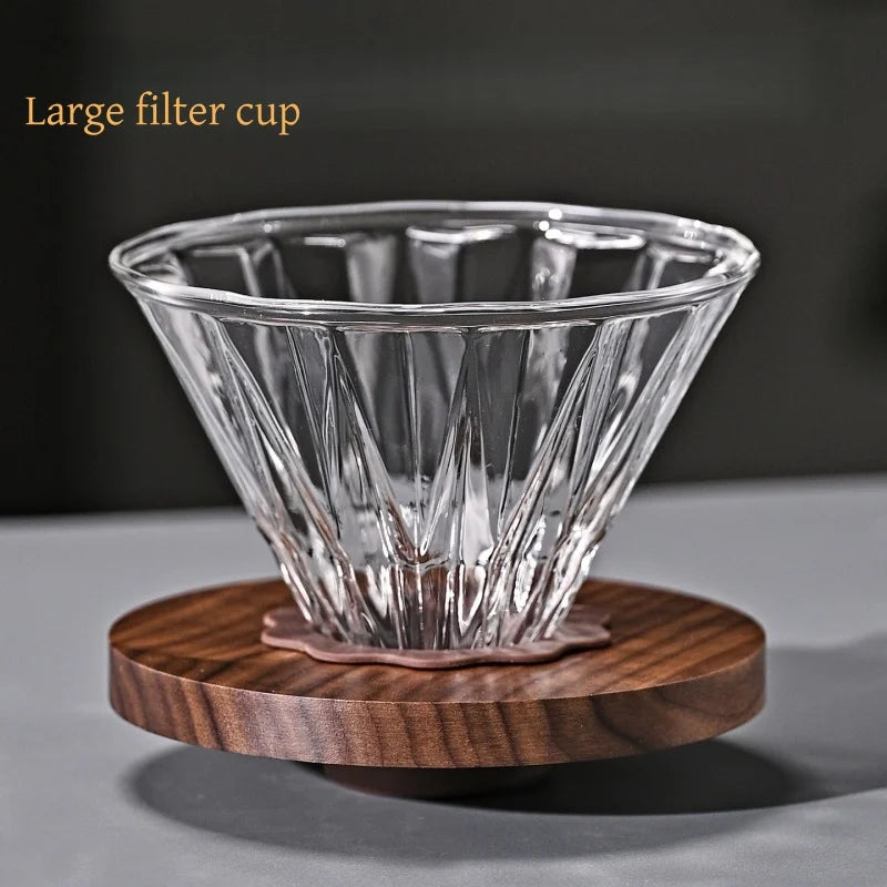 JUSTINLAU Hand Drip Coffee Pot Set High Borosilicate Glass Coffee Brewing Pot Espresso Filter Cups Household Coffee Accessories
