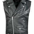 Purchase high-quality men's PU leather vest, popular motorcycle zipper leather jacket, punk rock outdoor multi pocket vest