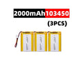 103450 3.7V 2000mAh Polymer Lithium Rechargeable Battery jst PH 2.0mm 2pin plug for Camera GPS navigator MP5 Bluetooth Headset