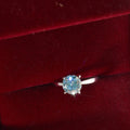 2CT Blue D VVS1 Moissanite Ring in S925 Sterling Silver High Quality Ring Ideal Gift for Women on Christmas/Birthday/Anniversary