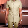 Summer Wedding Safari Suit Men'S Slim Fit Modern Formal Clothing Party Prom Gentleman Blazer Trousers Outfits 2PCS(Jacket+Pants)