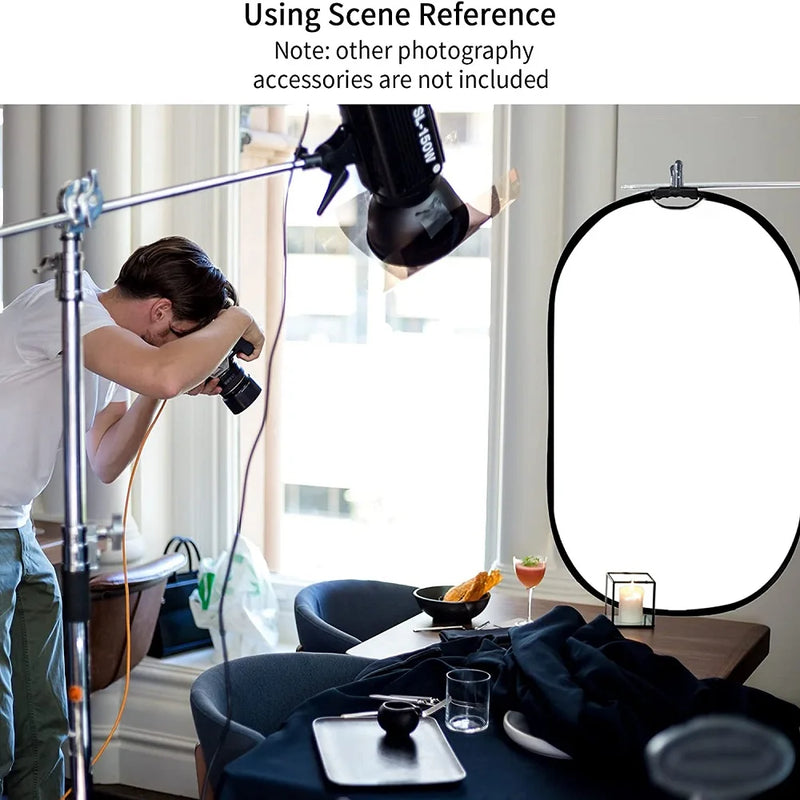Selens 5 in 1 Collapsible Reflector Board Oval Portable Light Diffuser With Bag for Photo Studio Live Photography Kits 반사판