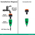 4/7mm Micro Drip Irrigation Kit 2-20m Adjustable Automatic Watering System for Garden Greenhouse Flower Beds Potted Plants